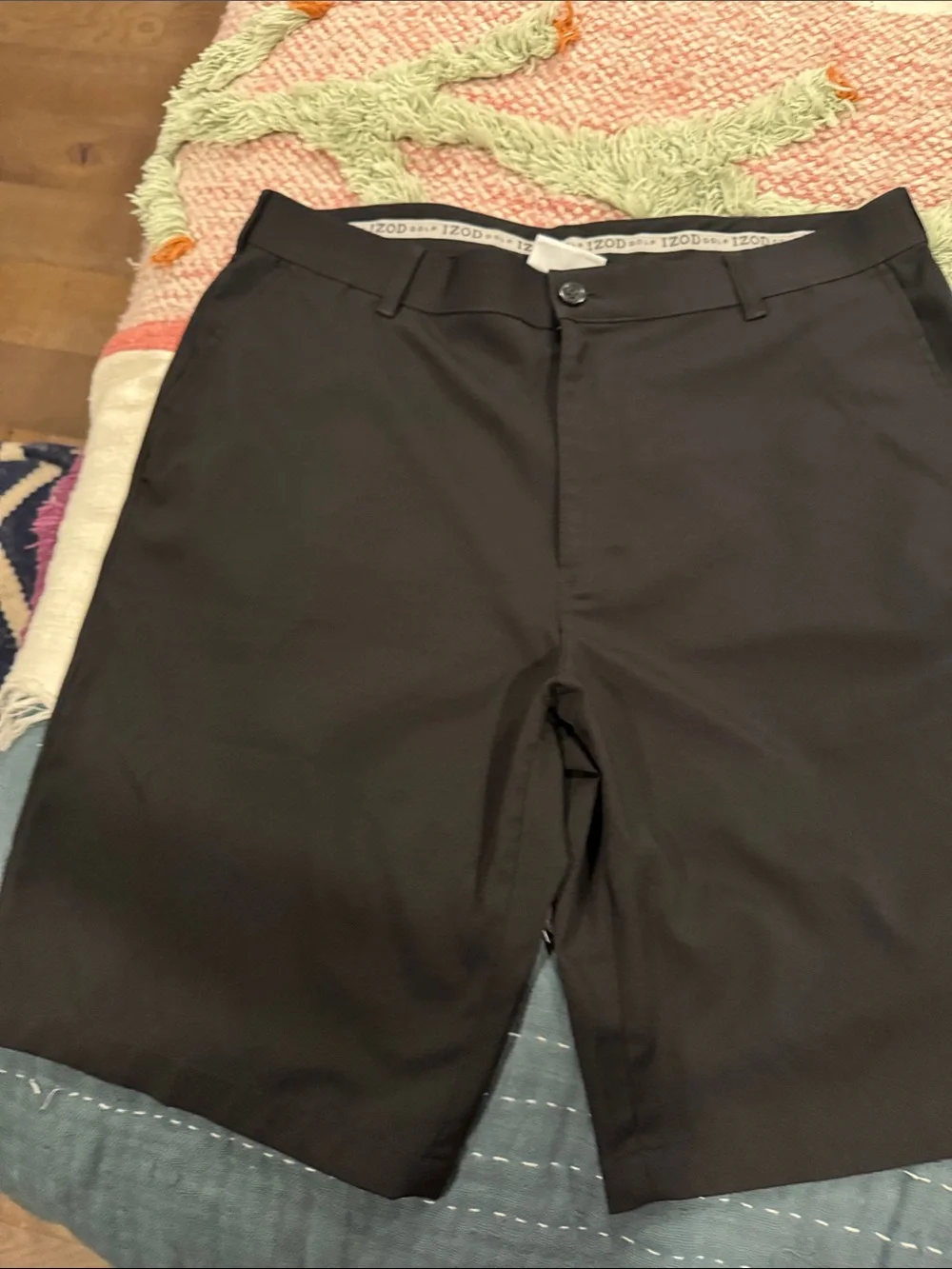 Izod Golf Black Straight-Fit Pants